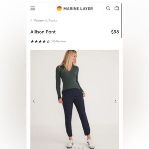 Marine layer Allison pants XL Navy
